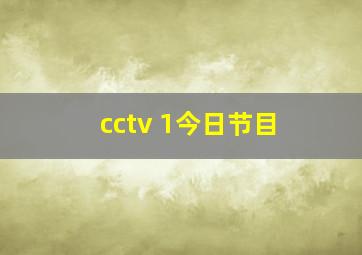 cctv 1今日节目